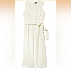 Calvin Klein Cream Cropped Jumpsuit